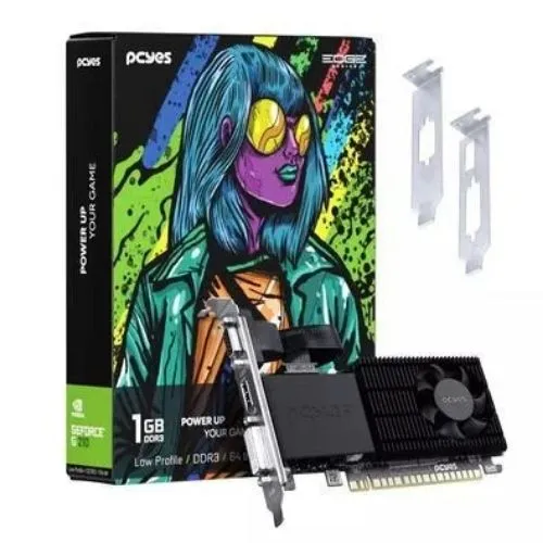 Placa de Vídeo PCYES GEFORCE G 210 1GB DDR3 64 Bits Edge Low Profile Single - PPE210DR3SF