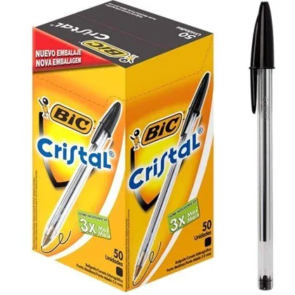 Caneta BIC Cristal Bold Preta - 1.0mm unidade