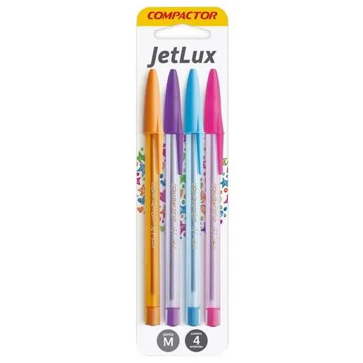 Caneta Compactor Esferografica Jet Lux (com 4 unidades)