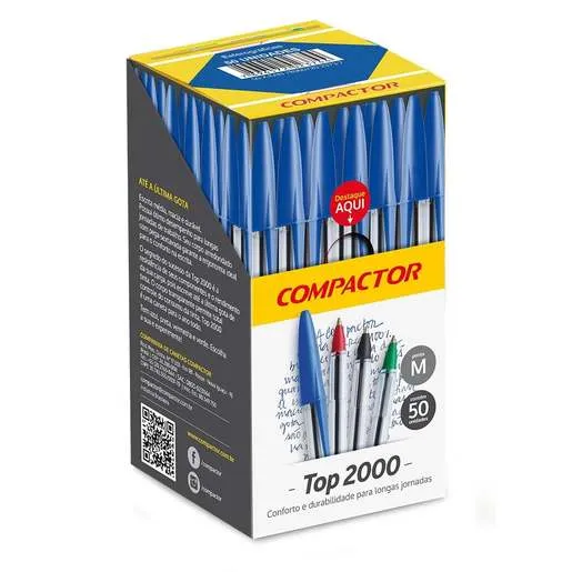 Caneta Compactor Esferografica Top preta - unidade