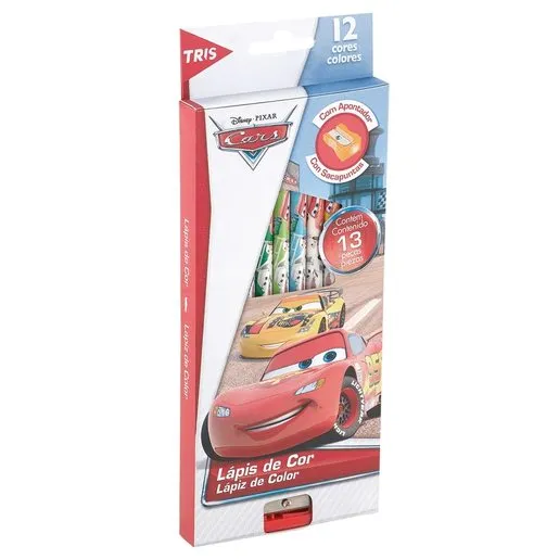 Lapis Cor Tris Carros 12 Cores