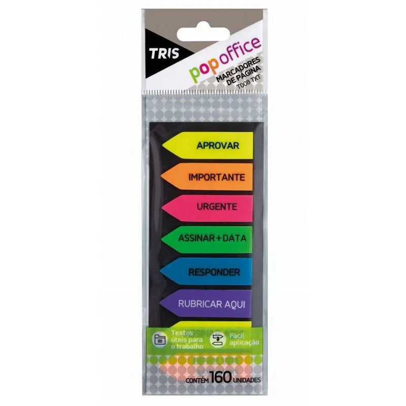 NOTAS ADESIVAS MARCADORES DE PAGINA TRIS POP T008 TXT 6 CORES 42X13MM 8BLX2