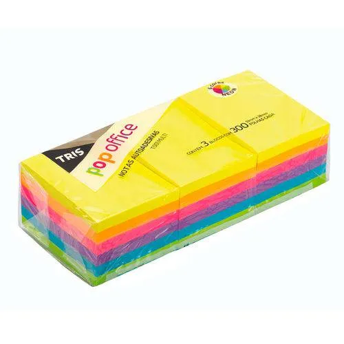 NOTAS ADESIVAS TRIS POP T001 MULTI 6 CORES 51X38MM 3 BLOCOS