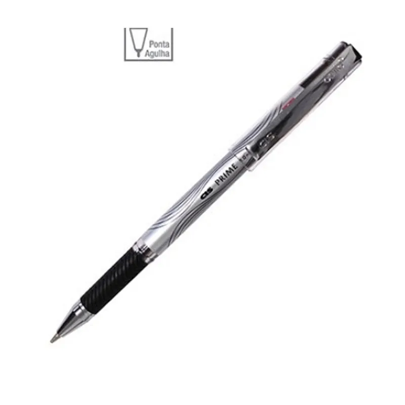 Caneta Retrátil Emborrachada Cis Prime Rt 0,7mm Ponta Agulha - Tinta Preta