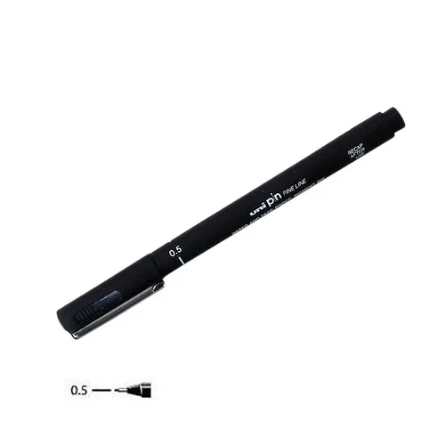 Caneta Uni Pin Fine Line 0.5mm Preta - Nanquin Mitsubishi Pencil
