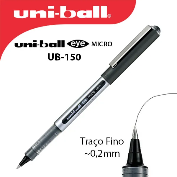 Caneta RollerBall Eye Micro Preta UB150/1 Uniball