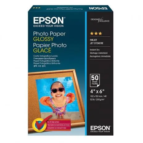 Papel Fotografico Epson 10x15cm 200 g/m² Glossy S041809 - unidade/folha