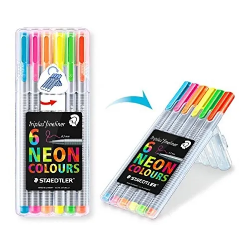 Caneta Triplus Fineliner 6 Un. Staedtler Neon