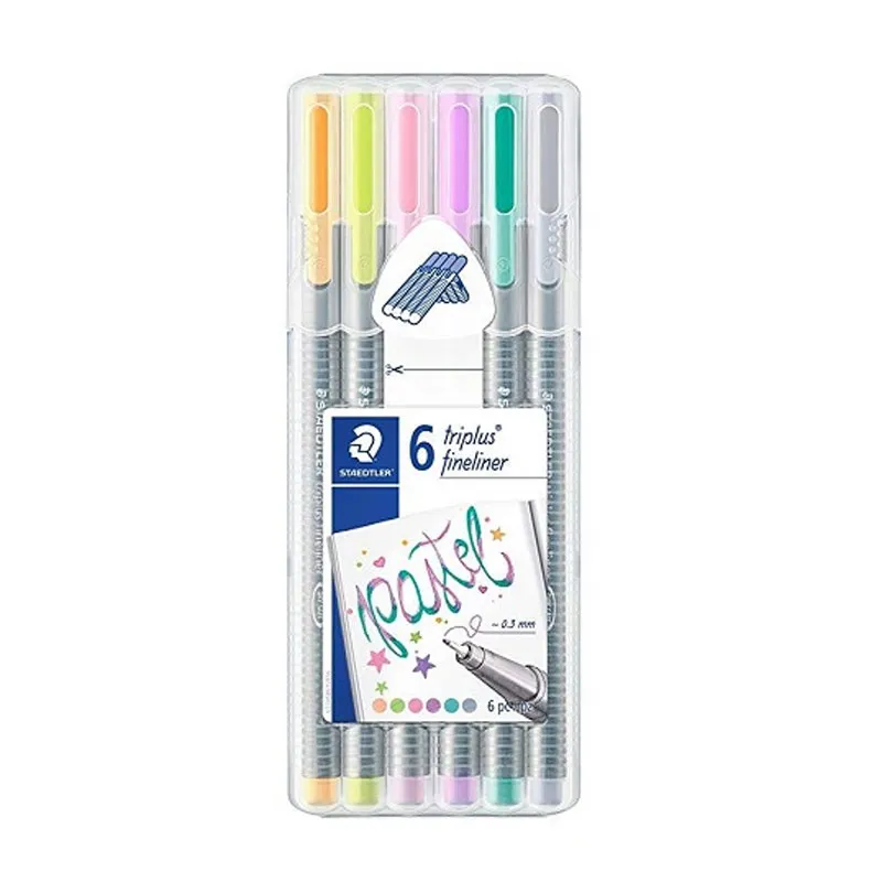 Caneta Triplus Fineliner 6 Un. Staedtler Pastel