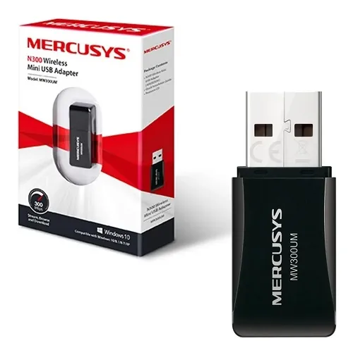 Adaptador Wireless Usb Mini Mw300um Mercusys 300mbps 802.11n