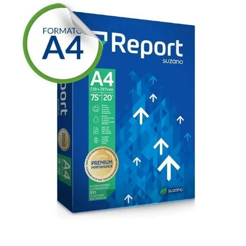Papel Sulfite A4 75g Resma 500 Folhas Premium Report Suzano