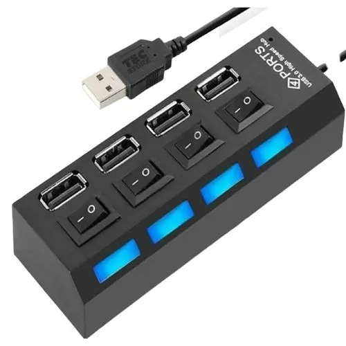 HUB USB 2.0 4 Portas Chaveadas LED Indicador 480Mbps