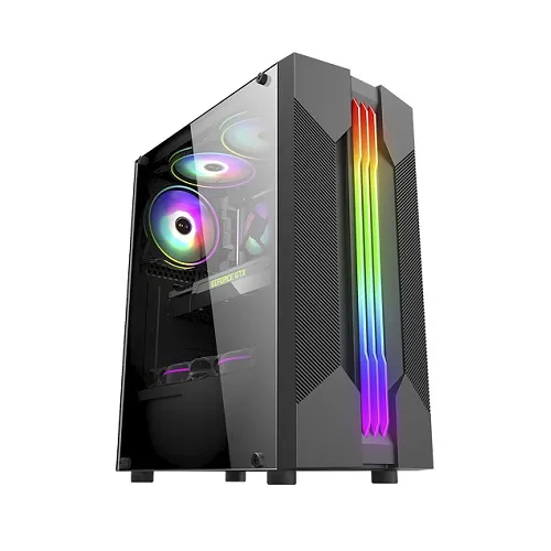 Gabinete Gamer K-mex Cg-01a9 Bifrost 6, Led RGB, Preto - Cg01a9rh0010b0x