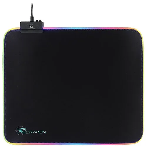 Mousepad Gamer Draxen DN40 300x360x4mm Preto RGB Mode.