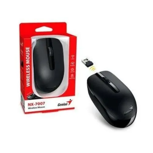 Mouse Genius Nx-7007 Sem Fio Preto, 3 botões, 1200DPI.