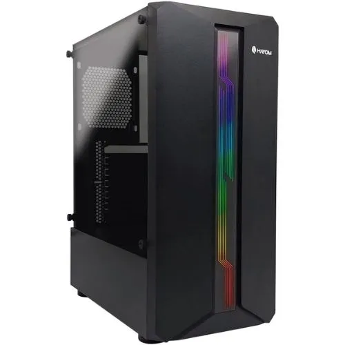 Gabinete Mid Tower Gamer Hayom Gb1724, Lateral Em Vidro Temperado, LED RGB, USB 3.0, ATX, Preto.