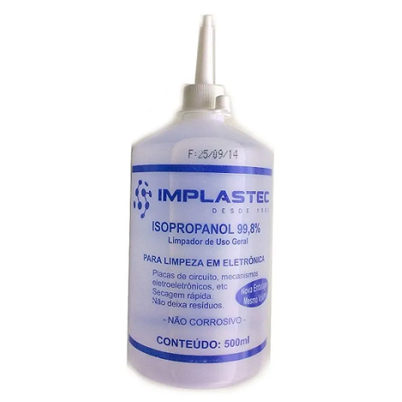 ALCOOL ISOPROPILICO 500ML C/BICO APLICADOR IMPLASTEC