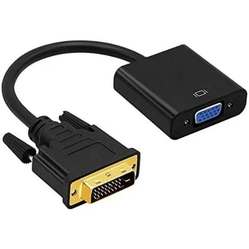 Cabo adaptador DVI-I 24+1 macho /  VGA fêmea 15cm.