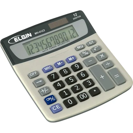 Calculadora de Mesa Elgin MV4123 Solar/Bateria 12 Digitos Raiz Quadrada