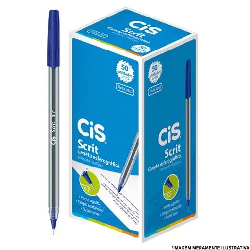 Caneta Cis Esferografica 0,7 Azul - unidade