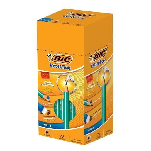 Lapis BIC Evolution N° 2 Redondo Resina/Flexivel Preto (unidade)