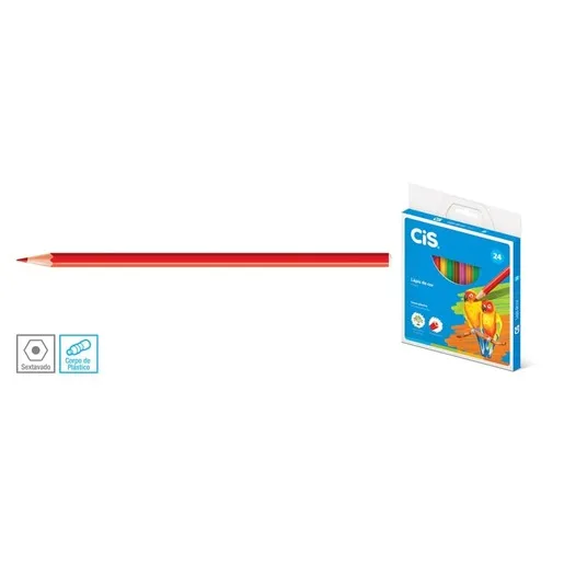 Lapis de Cor CIS Plastic 24 Cores