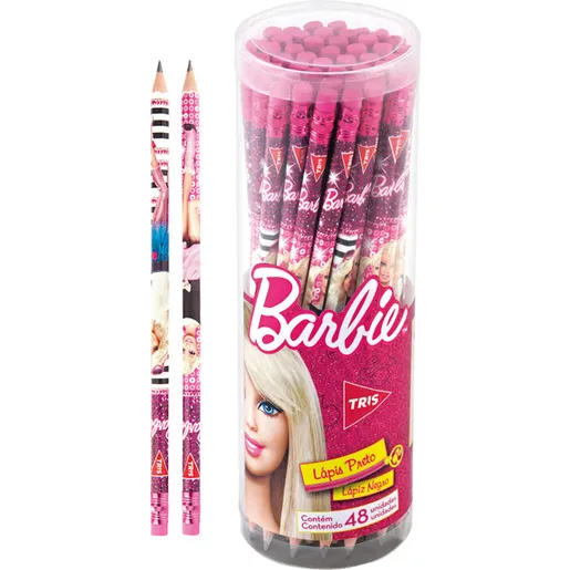 Lapis Tris Barbie Preto com Borracha (unitário)