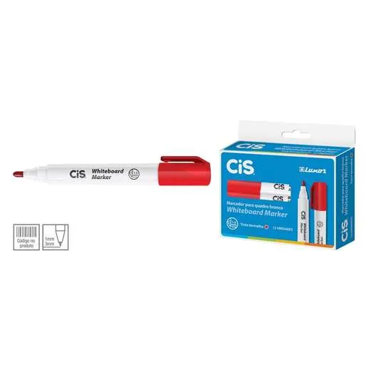Marcador Vermelho CIS para Quadro Branco - unidade