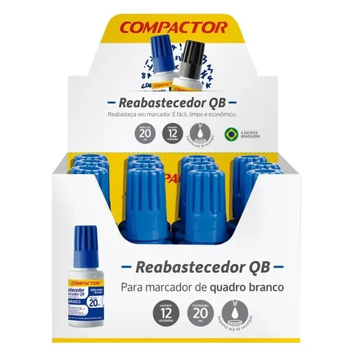 Tinta Reabastecedora  para Marcador de Quadro Branco - Compactor/Azul - unidade