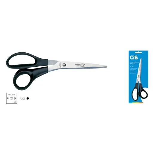 Tesoura CIS Office TS-54 Lamina 21cm Aco Cabo Plastico SM
