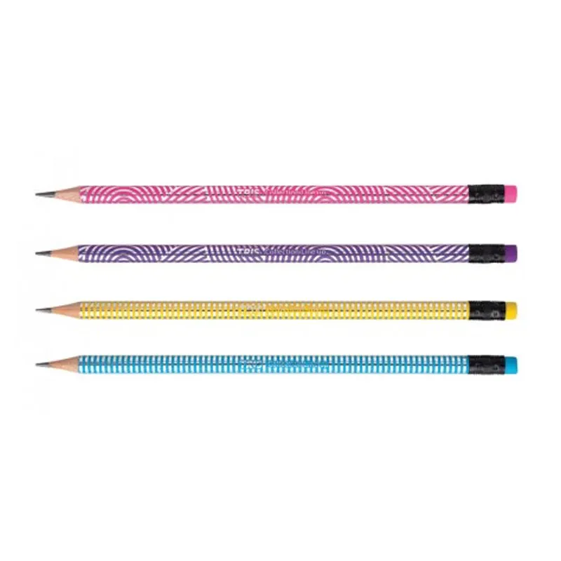 LAPIS PRETO TRIS COLLECTION LINE UP HB/BORRACHA - CARTELA 4 UNIDADES.