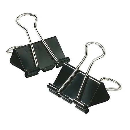 BINDER CLIPS TRIS 25MM METAL PRETO CX 12 UN