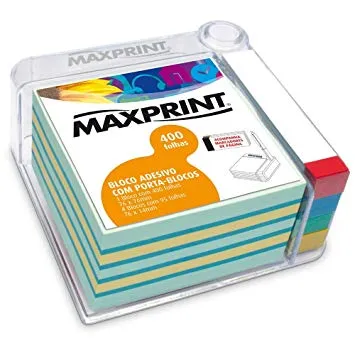 Blocos Adesivos c/Porta Blocos 76x76mm c/ 400 fls - Maxprint