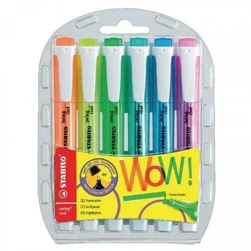 Marca Texto Stabilo Swing Cool - Estojo com 06 unidades