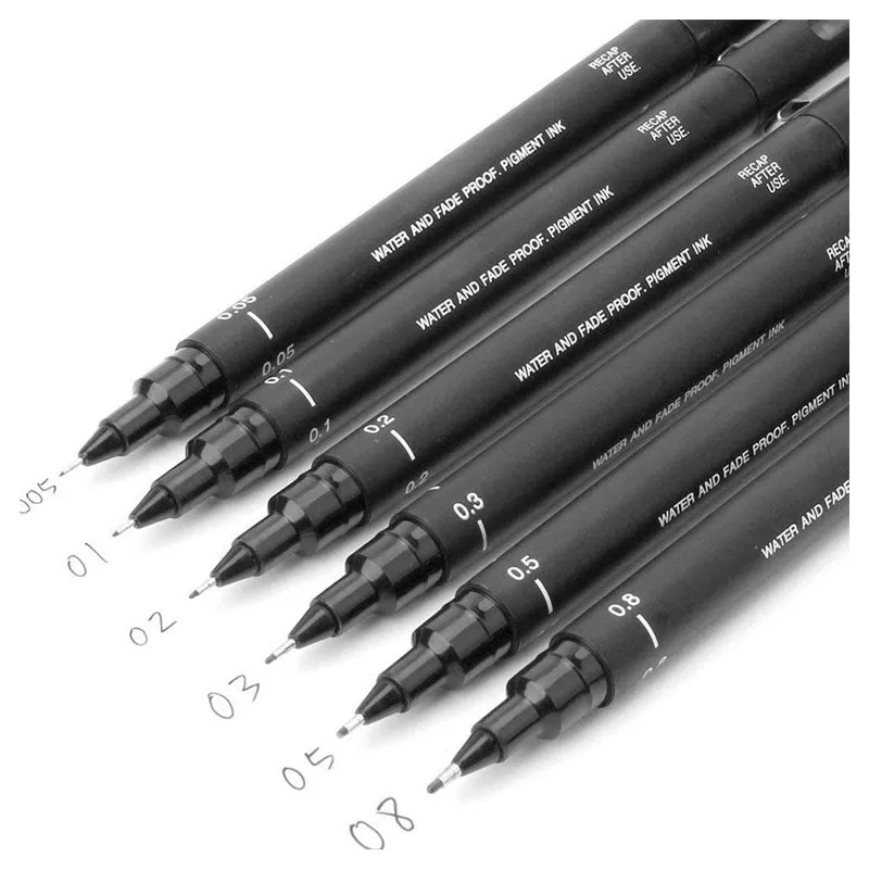 Caneta Uni Pin Fine Line 0.8mm Preta - Nanquin Mitsubishi Pencil