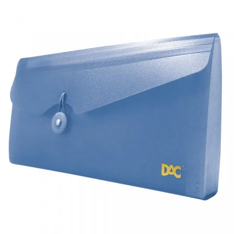 PASTA SANFONADA PORTA CHEQUE COM 12 DIVISÕES - DAC AZUL