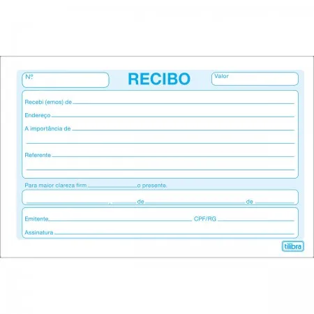 RECIBO COMERCIAL SEM CANHOTO PEQUENO - 50 FOLHAS
