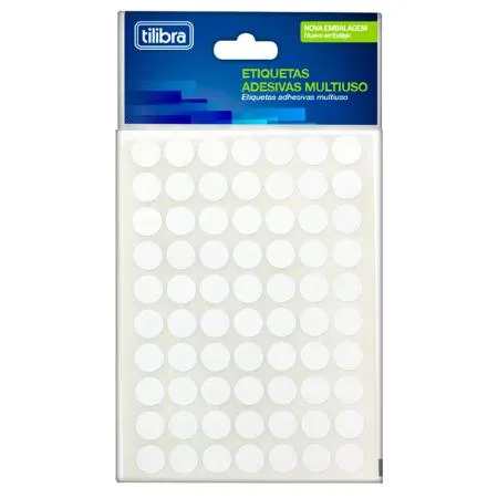 ETIQUETA ADESIVA MULTIUSO 19MM BRANCA 6 FOLHAS 210 UNIDADES
