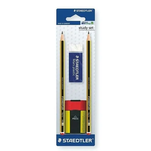 Lápis Grafite Staedtler Noris HB 2 Un. + Borracha + Apontador 120 511Bkd10