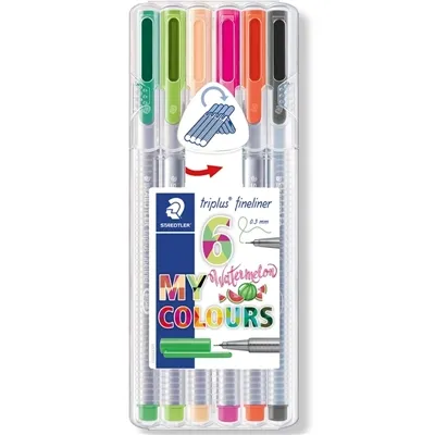 Caneta Triplus Fineliner 6 Unidades Staedtler Watermelon