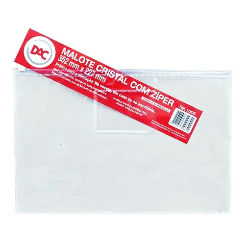 MALOTE CRISTAL COM ZÍPER 35,2 X 22,7 CM