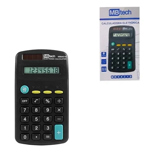 Calculadora Eletronica Bolso 8 Dígitos Pilha MB54319