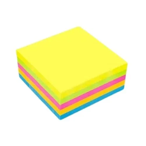 Bloco Adesivo Cubo 75x75mm 5 Cores Neon 350FL Keep - EI016