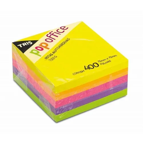Notas Autoadesivas Tris Pop Office 75X75Mm 400 Folhas 687483