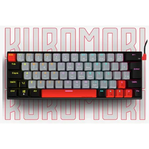 Teclado mecânico PCYES KUROMORI, LED raimbow, Switch Outemu Blue - PTKM60BL.