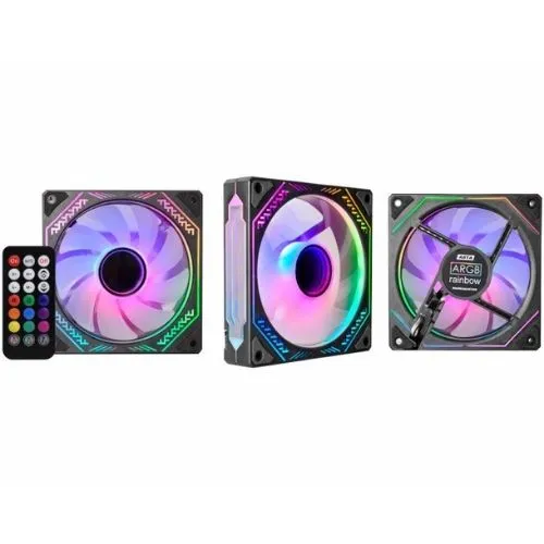 Kit fan cooler ARGB AATA Infinity (Fan120 x 3) + Controladora e controle remoto.