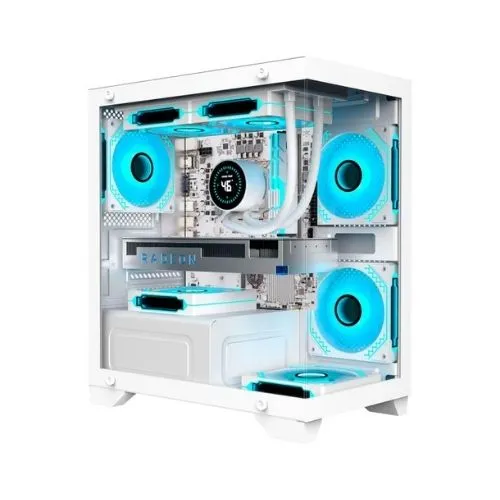 Gabinete Gamer POSEIDON II micro ATX  branco - CG-W1F9 KMEX