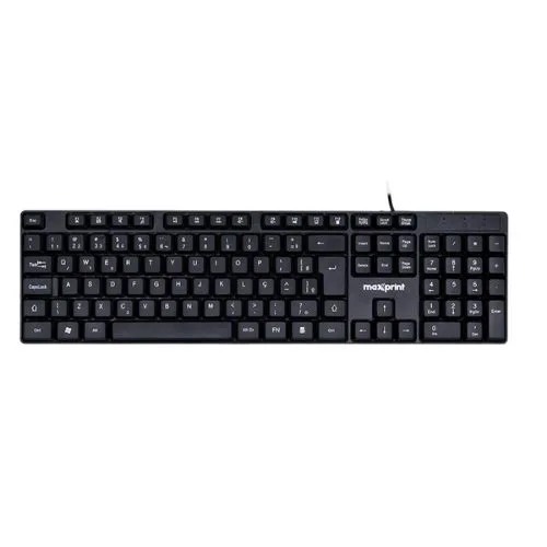 Teclado USB OfficeEasy Preto 60000153, ABNT2 - Maxprint.