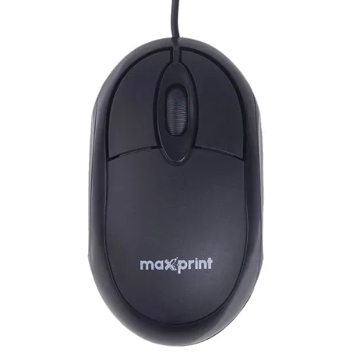 Mouse Maxprint Essencial, 1200dpi, 3 Botoes, Usb, Preto.