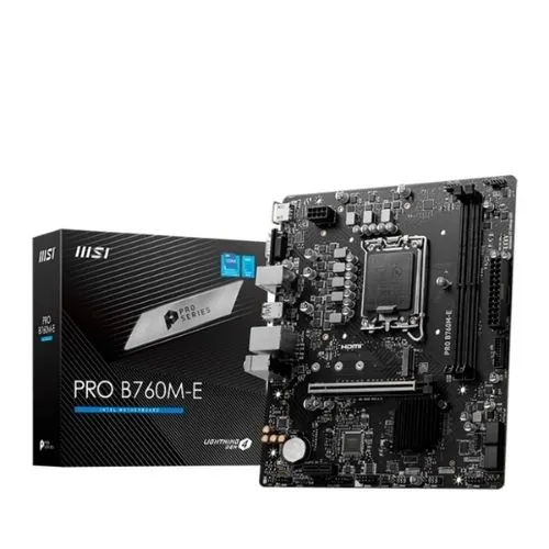 Placa mãe MSI Pro B760M-E Intel LGA 1700 M-ATX DDR4 - PRO B760M-E DDR4.